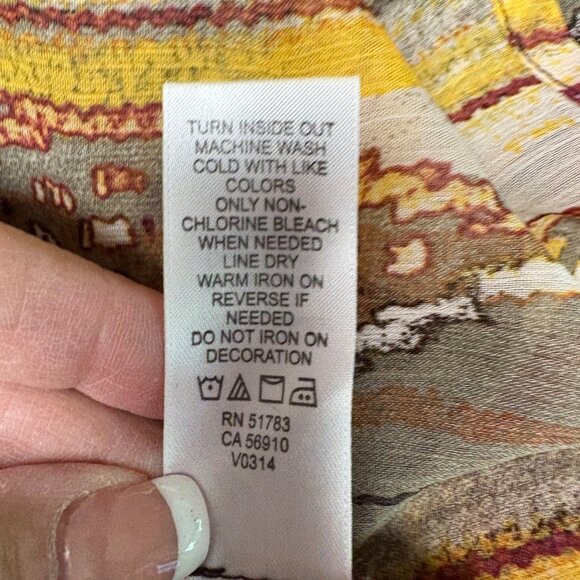 Maurices Boho Sleeveless Top Womens Sz Large Beaded V-Neck Multicolored Stripes - Picture 7 of 8